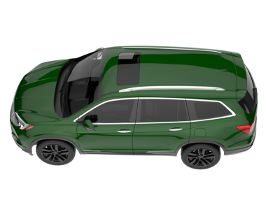 Modern SUV arabası beyaz arka planda izole edilmiş. 3d illüstrasyon