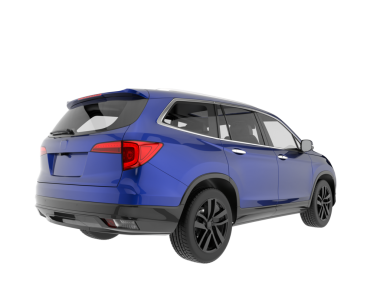 gerçekçi SUV arabası beyaz arkaplanda izole edildi