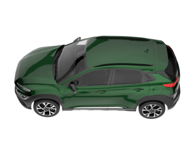 beyaz arkaplanda yeşil araba.