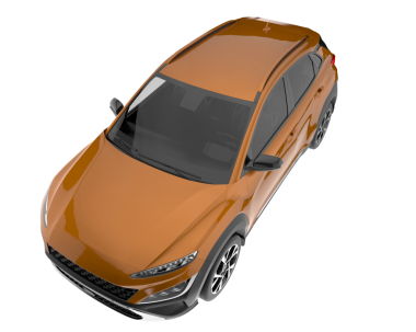 Modern araba arka planda izole edilmiş. 3D görüntüleme - illüstrasyon