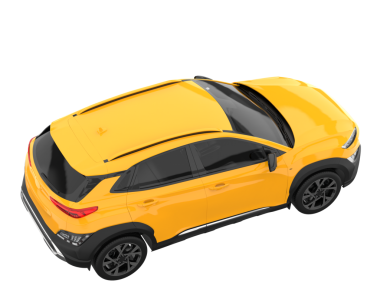 Beyaz zemin üzerinde izole edilmiş sarı spor araba 3 d illüstrasyon - görüntü