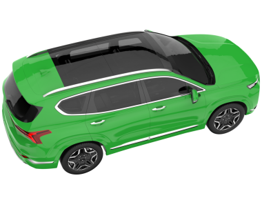 beyaz arkaplanda yeşil araba