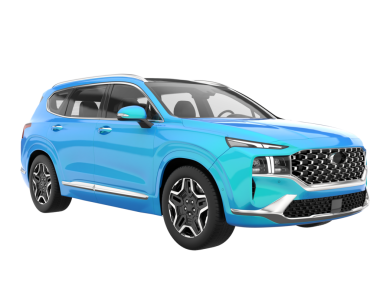 Mavi renkli bir araba.