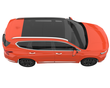 kırmızı araba beyaz arkaplanda izole edildi