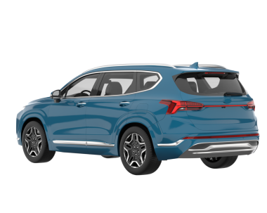 beyaz arkaplanda modern mavi araba