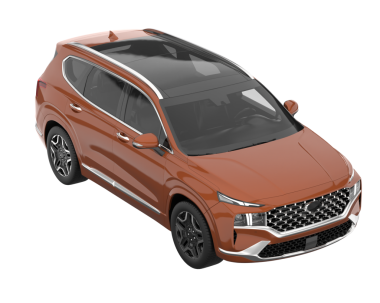 Modern SUV arabası beyaz arka planda izole edilmiş. 3 Boyutlu Hazırlama.