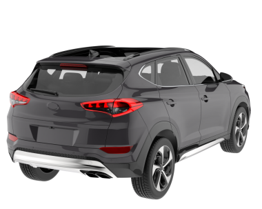 Beyaz arka planda bir araba. 3d oluşturma.