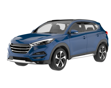 Mavi arka planı olan gerçekçi bir jip. 3D görüntüleme - illüstrasyon