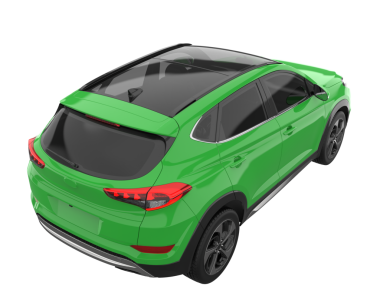 Yeşil spor araba arka planda izole edilmiş. 3D görüntüleme - 3d illüstrasyon