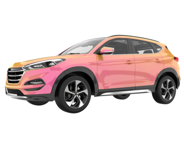 Beyaz arka planda modern kompakt araba.