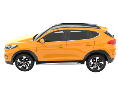 turuncu modern SUV arabası beyaz arka planda izole edilmiş 3 boyutlu görüntüleme - 3 boyutlu illüstrasyon