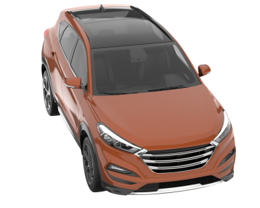 Gerçekçi kırmızı araba beyaz arka planda izole edilmiş. 3d oluşturma.