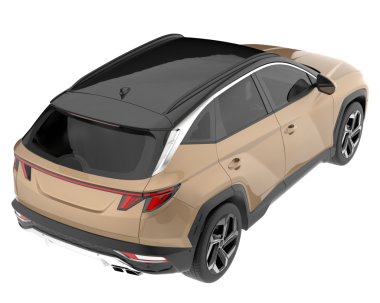 Beyaz arka planda modern bir araba. 3D görüntüleme - Gölgeli illüstrasyon