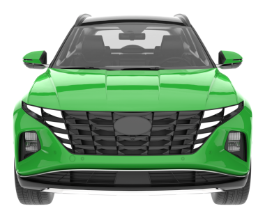 Yeşil modern araba beyaz arka planda izole edilmiş. 3d illüstrasyon.