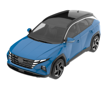 mavi araba arka planda izole edildi