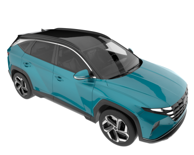 Modern SUV arabası beyaz arka planda izole edilmiş. 3d illüstrasyon