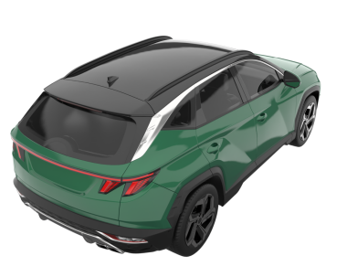 Yeşil prim modern SUV beyaz izole edilmiş. 3d oluşturma.