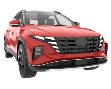 Modern araba arka planda izole edilmiş. 3D görüntüleme - illüstrasyon