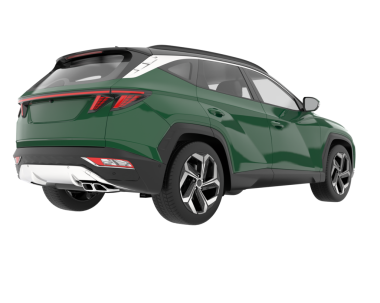 Yeşil arka planı olan bir SUV.