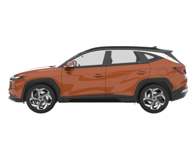 Modern SUV arabası. Ön manzara. 3d illüstrasyon