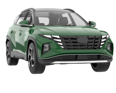 Modern şehir arabalı yeşil SUV