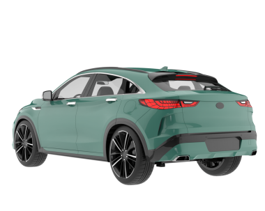 Modern lüks araba. Beyaz üzerine izole edilmiş. 3 Boyutlu Hazırlama