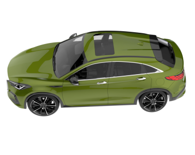 Araba beyazda izole edilmiş. 3D görüntüleme - illüstrasyon