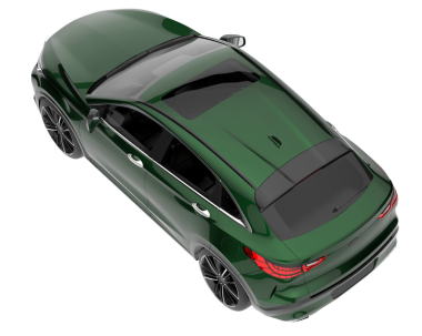 araba siyah arkaplanda izole edildi. 3 boyutlu çizim - illüstrasyon