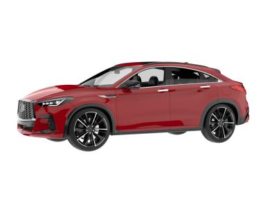 Kırmızı araba arka planda izole edilmiş. 3d illüstrasyon.