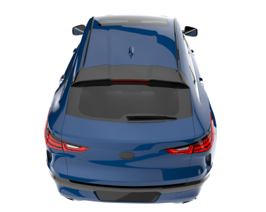 mavi modern spor araba gri arka planda izole edildi