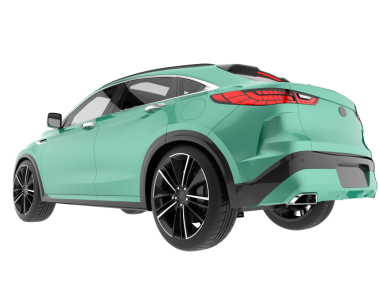 Stüdyo ortamında markasız bir SUV 'un 3 boyutlu çizimi