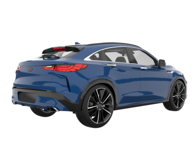 Stüdyo ortamında izole edilmiş 3 boyutlu markasız bir SUV.