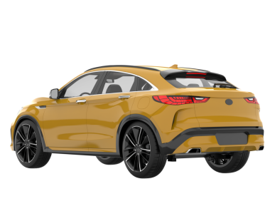 Arka planda modern bir araba. 3D görüntüleme. 3d illüstrasyon