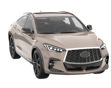 Beyaz arka planda modern bir araba. 3d illüstrasyon