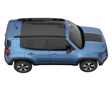 Mavi SUV arabası beyaz arkaplanda izole edildi