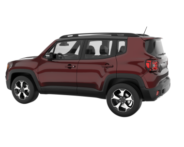 Siyah arka planı olan kırmızı bir cip. 3d illüstrasyon