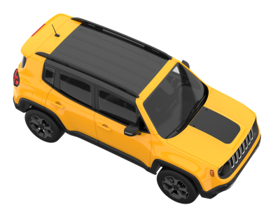 modern sarı SUV arabası gri arka planda izole edildi. 3 boyutlu görüntüleme