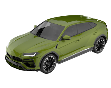 Modern araba arka planda izole edilmiş. 3D görüntüleme - illüstrasyon