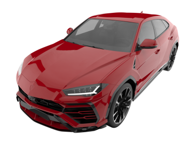 Modern araba arka planda izole edilmiş. 3D görüntüleme - illüstrasyon