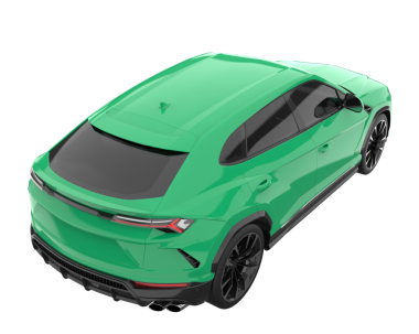 Gerçekçi yeşil araba beyaz arka planda izole edilmiş. 3d illüstrasyon.