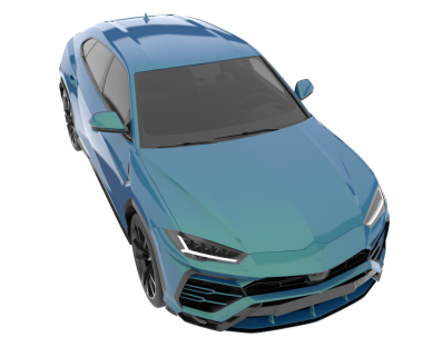 Modern araba arka planda izole edilmiş. 3D görüntüleme - illüstrasyon