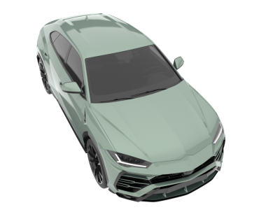 Stüdyoda izole edilmiş modern bir arabanın 3 boyutlu görüntüsü.