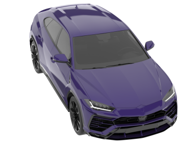 Gri arka planda modern lüks mor araba. Ön manzara. 3d illüstrasyon