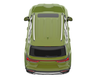 Yeşil araba arka planda izole edildi. 3D görüntüleme - illüstrasyon