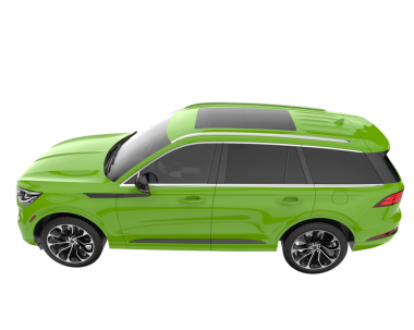 Arkası manzaralı 3 boyutlu gerçekçi bir lüks araba çizimi. vektör illüstrasyonu