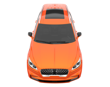 Modern araba arka planda izole edilmiş. 3D görüntüleme - illüstrasyon