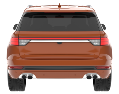 Arka planda izole edilmiş gerçekçi bir SUV aracı. 3D görüntüleme - illüstrasyon