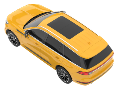 Sarı arka planı olan modern lüks araba.