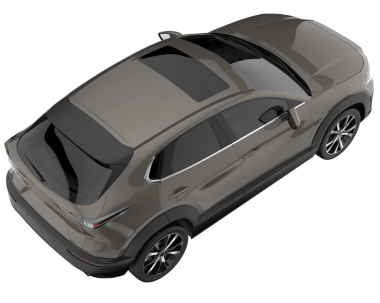 Beyaz arka planda siyah lüks SUV. 3d oluşturma