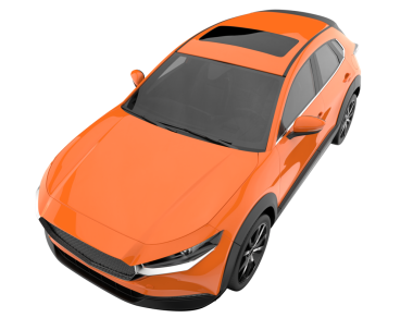 turuncu modern araba beyaz arka planda izole